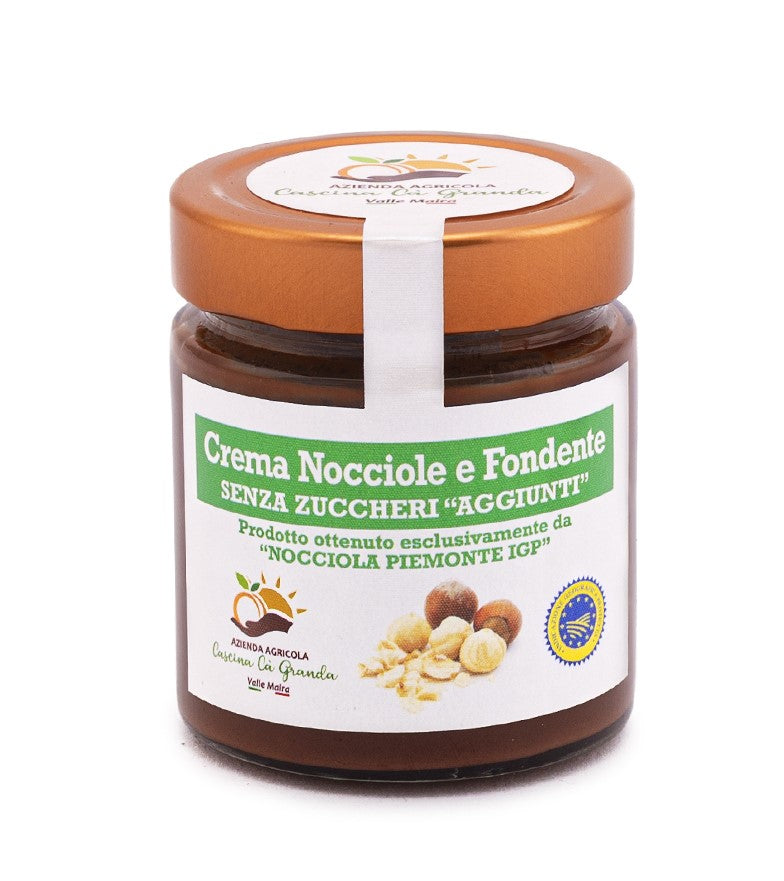 Crema nocciole e fondente senza zuccheri aggiunti