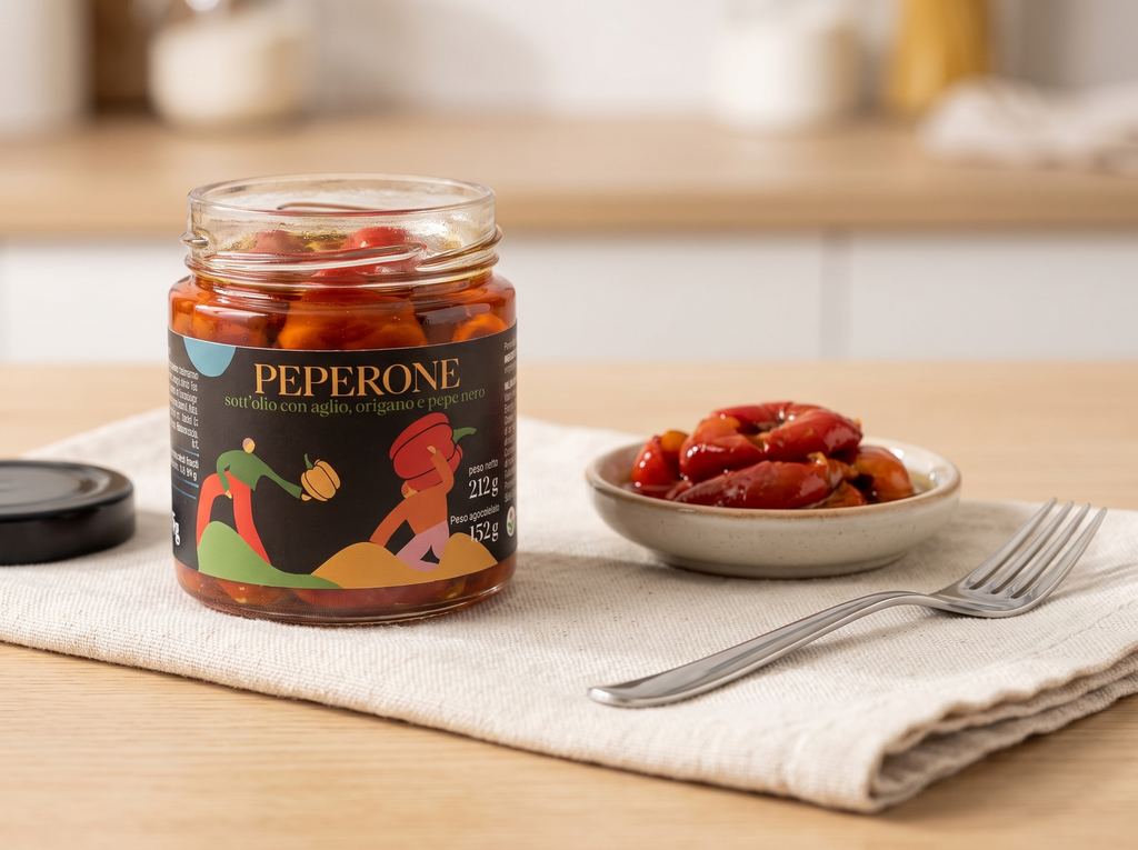 Peperoni Sott'Olio EVO Artigianali - Antipasto Mediterraneo