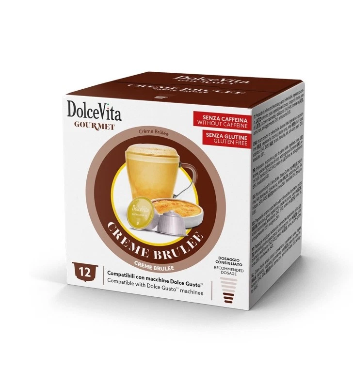DolceVita Gourmet Crème Brûlée - 12 Capsule Compatibili Dolce Gusto