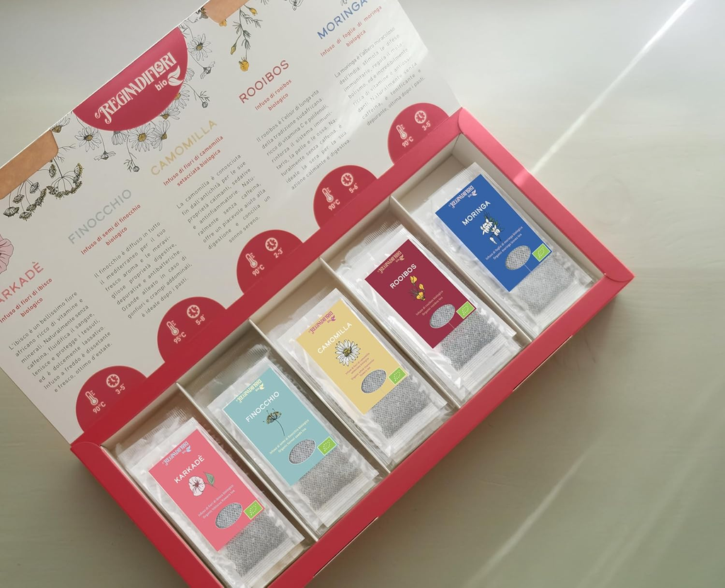 Reginadiflori Bio – Cofanetto Infusioni Biologiche 30 filtri