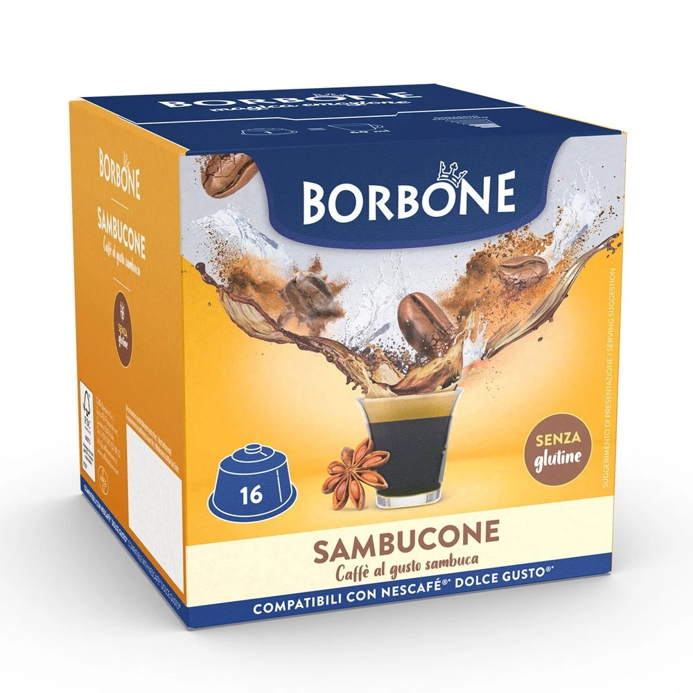 Caffè Borbone Sambucone - 16 Capsule Compatibili Dolce Gusto