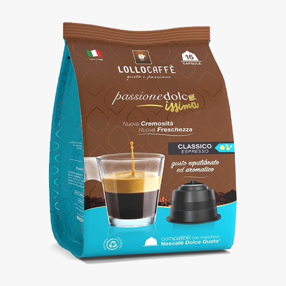 Lollo Caffè Passionedolcissima Classico Espresso - 16 Capsule Compatibili Dolce Gusto