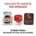 Pacchetto Varietà Mix Spreads 15pz - Nutella, Lotus, Pan di Stelle