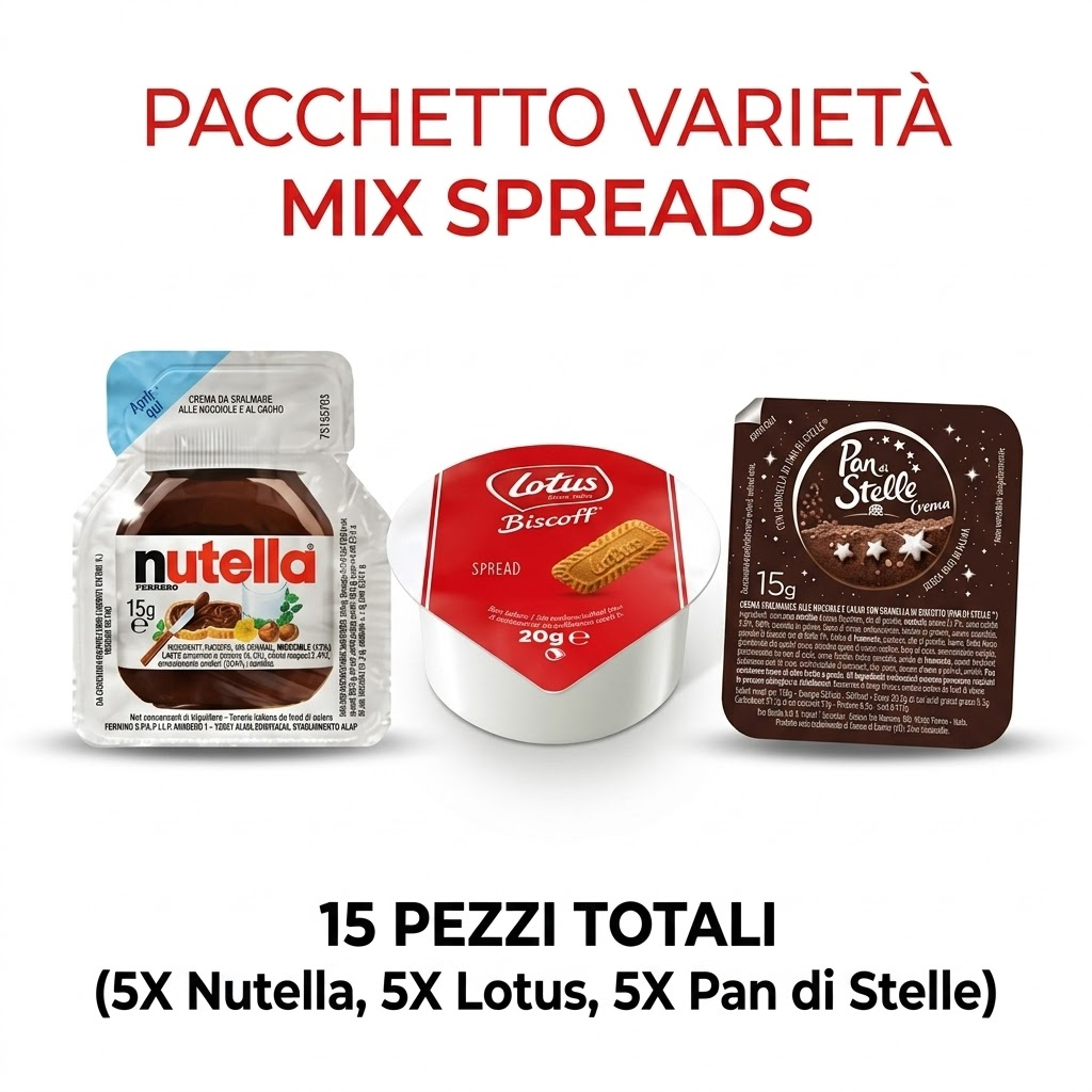 Pacchetto Varietà Mix Spreads 15pz - Nutella, Lotus, Pan di Stelle