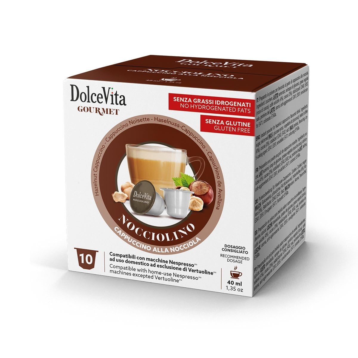 DolceVita Gourmet Nocciolino - 10 Capsule Compatibili Nespresso