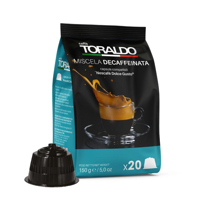 Caffè Toraldo Miscela Decaffeinata - 20 Capsule Compatibili Dolce Gusto