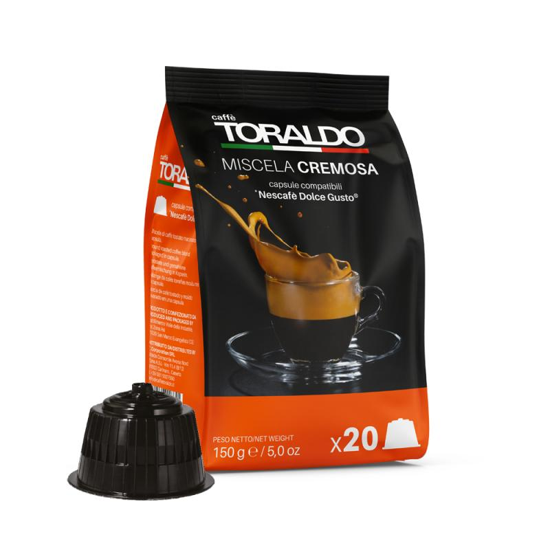 Caffè Toraldo Miscela Cremosa - 20 Capsule Compatibili Dolce Gusto