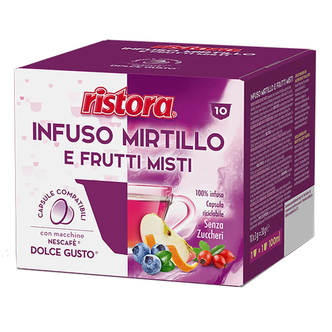 Infuso Mirtillo e Frutti Misti Ristora - 10 Capsule Dolce Gusto