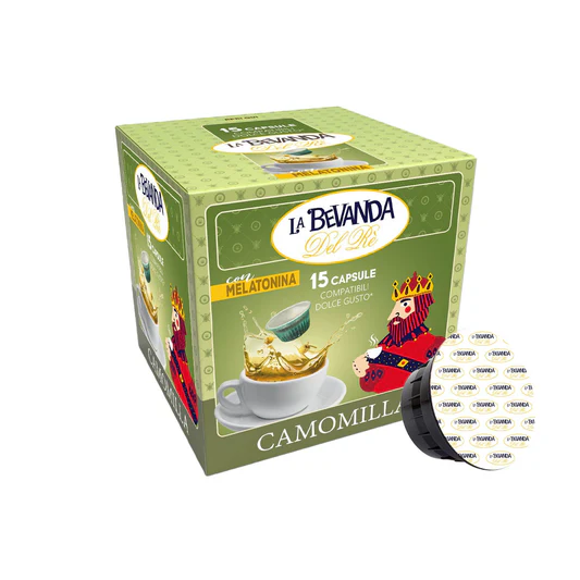 La Bevanda del Re Camomilla con Melatonina - 15 Capsule Compatibili Dolce Gusto