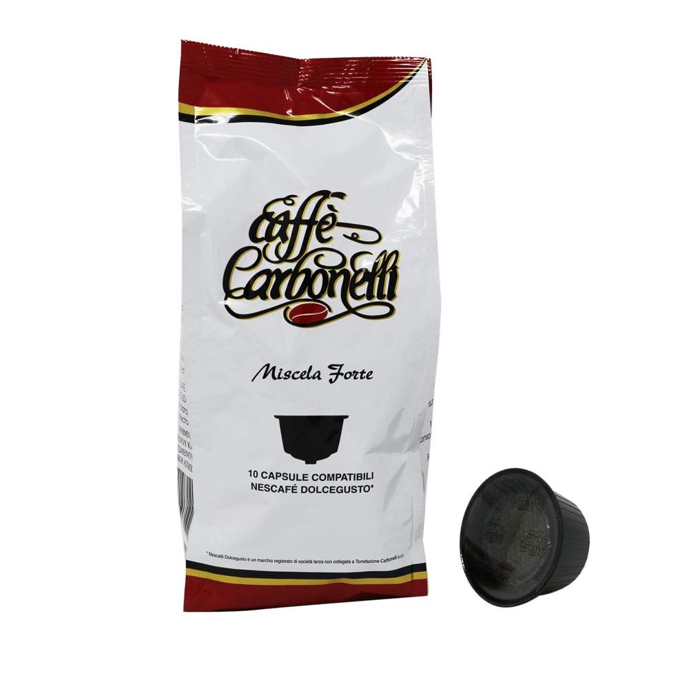 Caffè Carbonelli Miscela Forte - 10 Capsule Compatibili Dolce Gusto