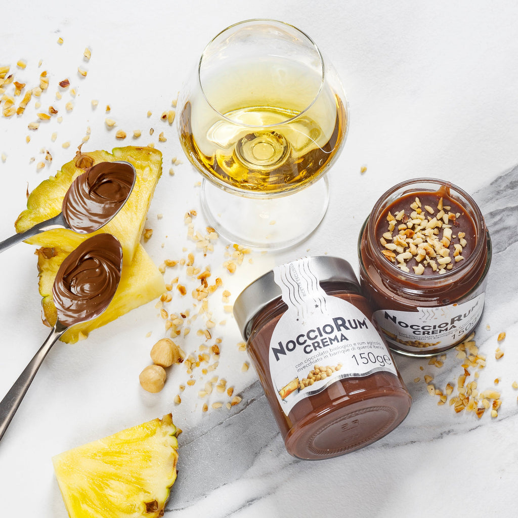 Nocciorum - Crema Spalmabile con rhum e granella di nocciole - 150 gr
