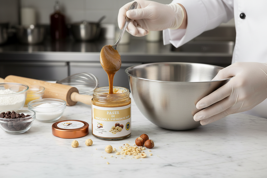 Pasta di nocciole al 100% Nocciole Piemonte IGP. 0% Compromessi. Senza Glutine
