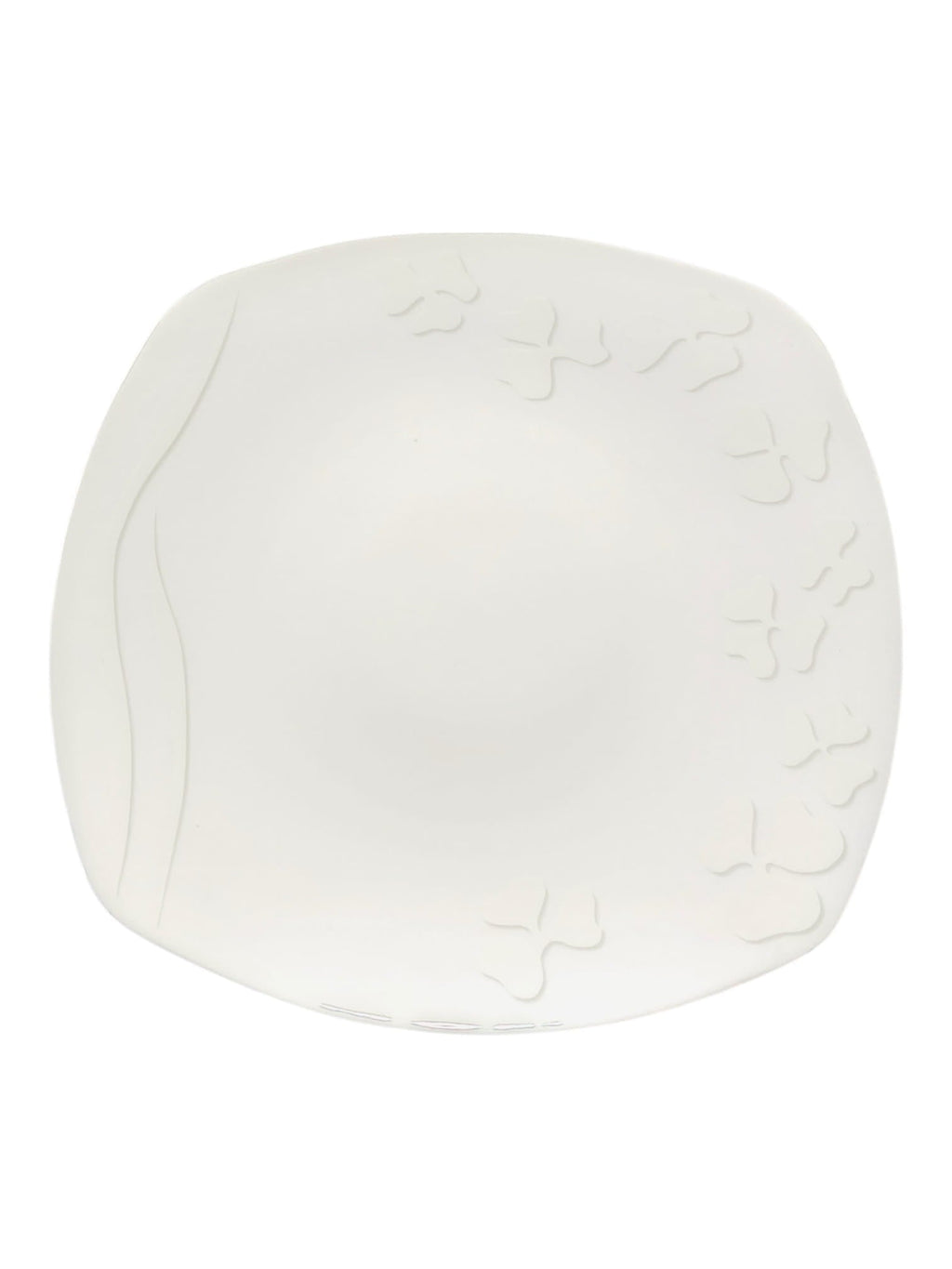 Set 6 piatti piani quadrati bianchi in porcellana bone china
