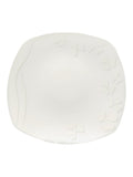 Set 6 piatti piani quadrati bianchi in porcellana bone china