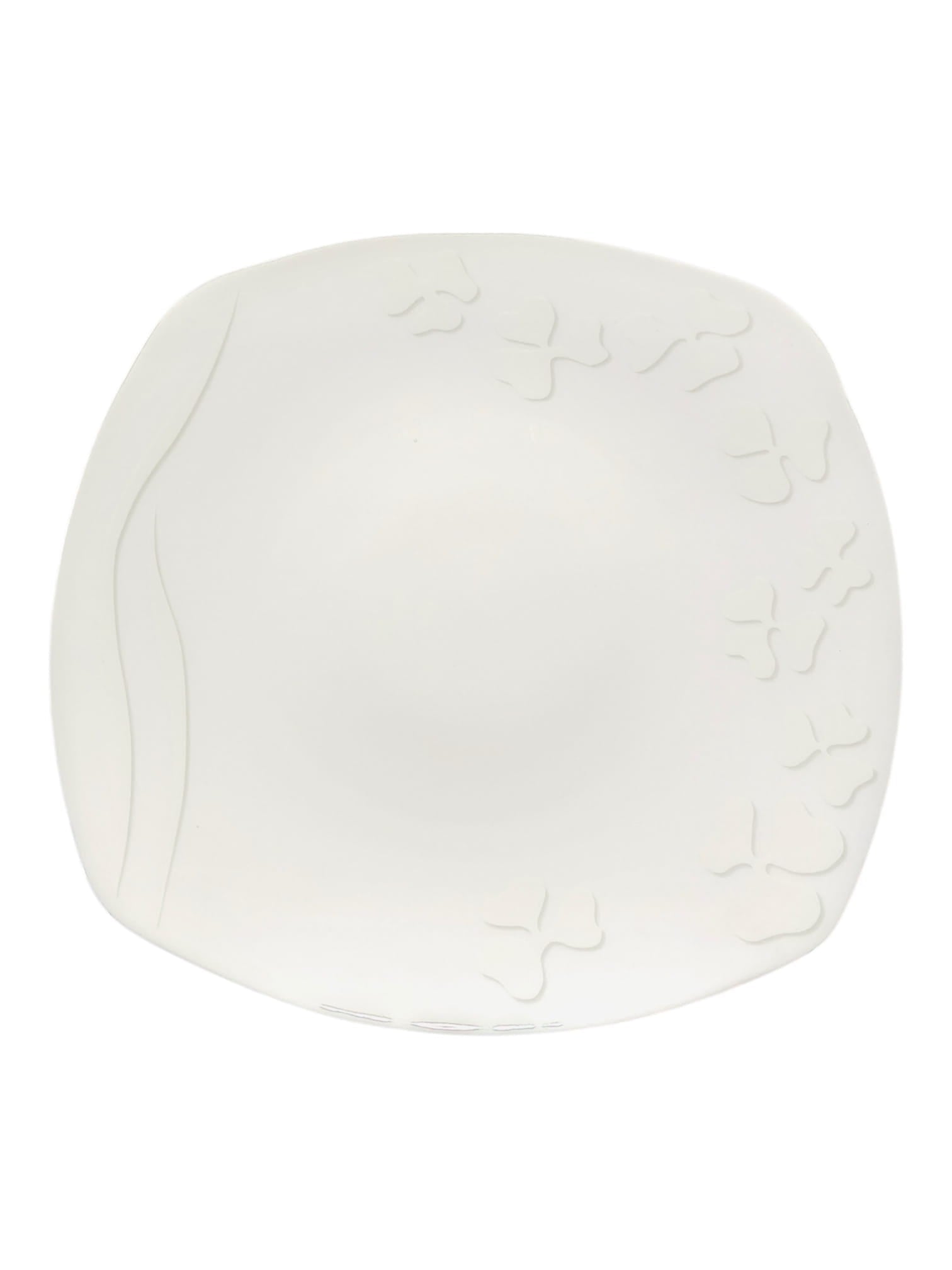 Set 6 piatti piani quadrati bianchi in porcellana bone china