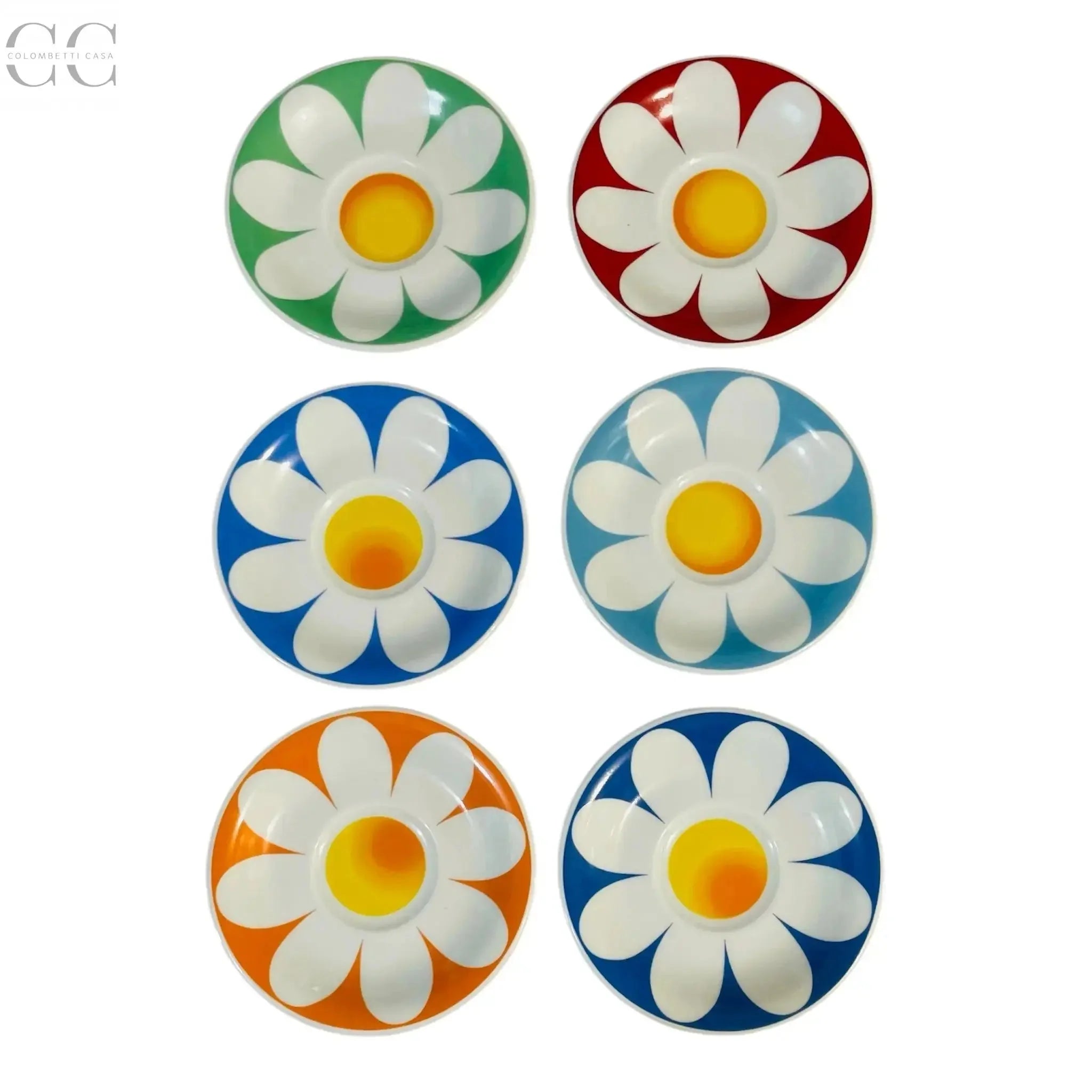 Set 6 tazze caffè decoro fiori multicolor porcellana Dettagli