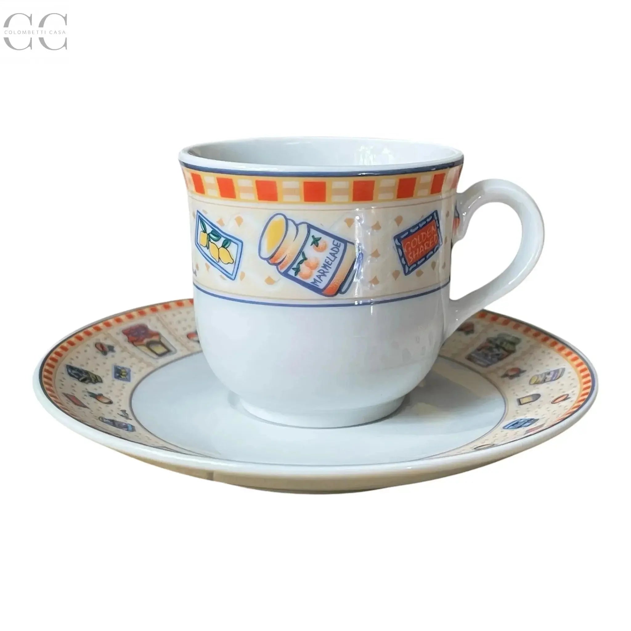 Set 6 tazze caffè decoro marmellate porcellana Weissestal