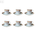 Set 6 tazze caffè decoro marmellate porcellana Weissestal