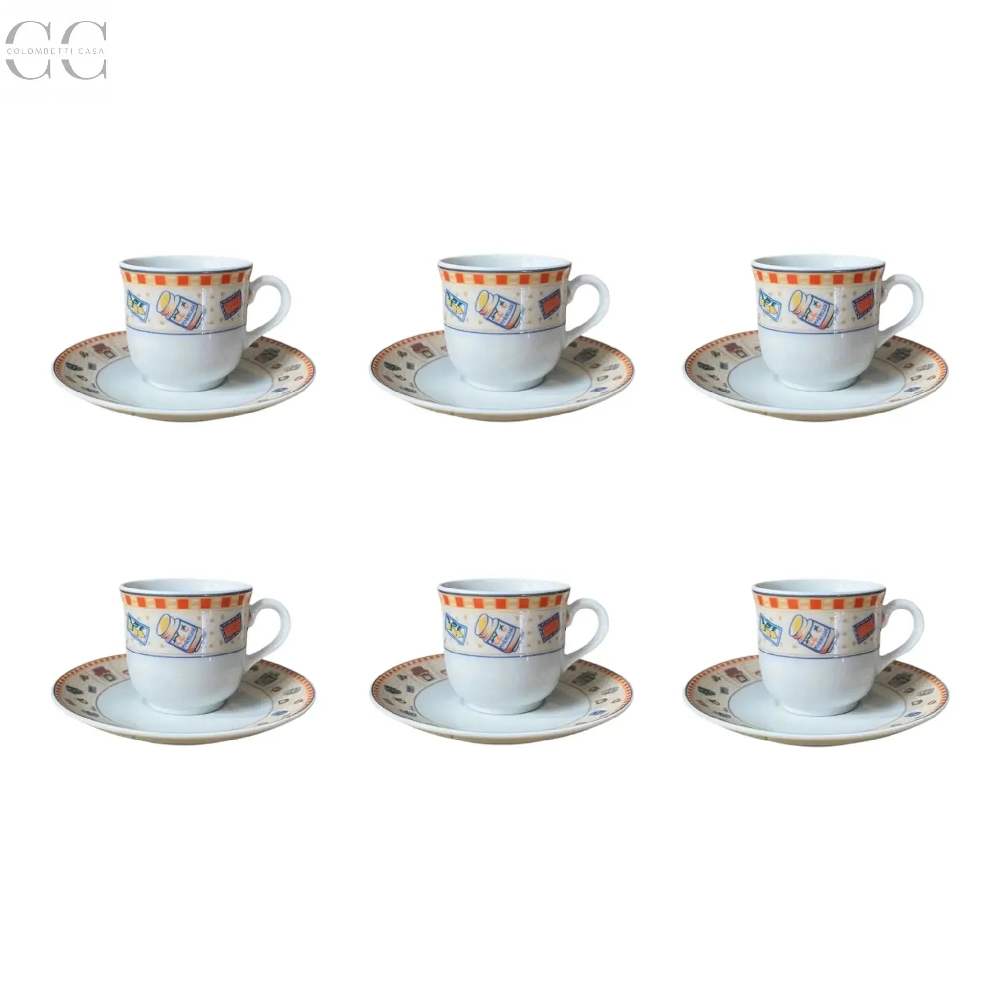 Set 6 tazze caffè decoro marmellate porcellana Weissestal