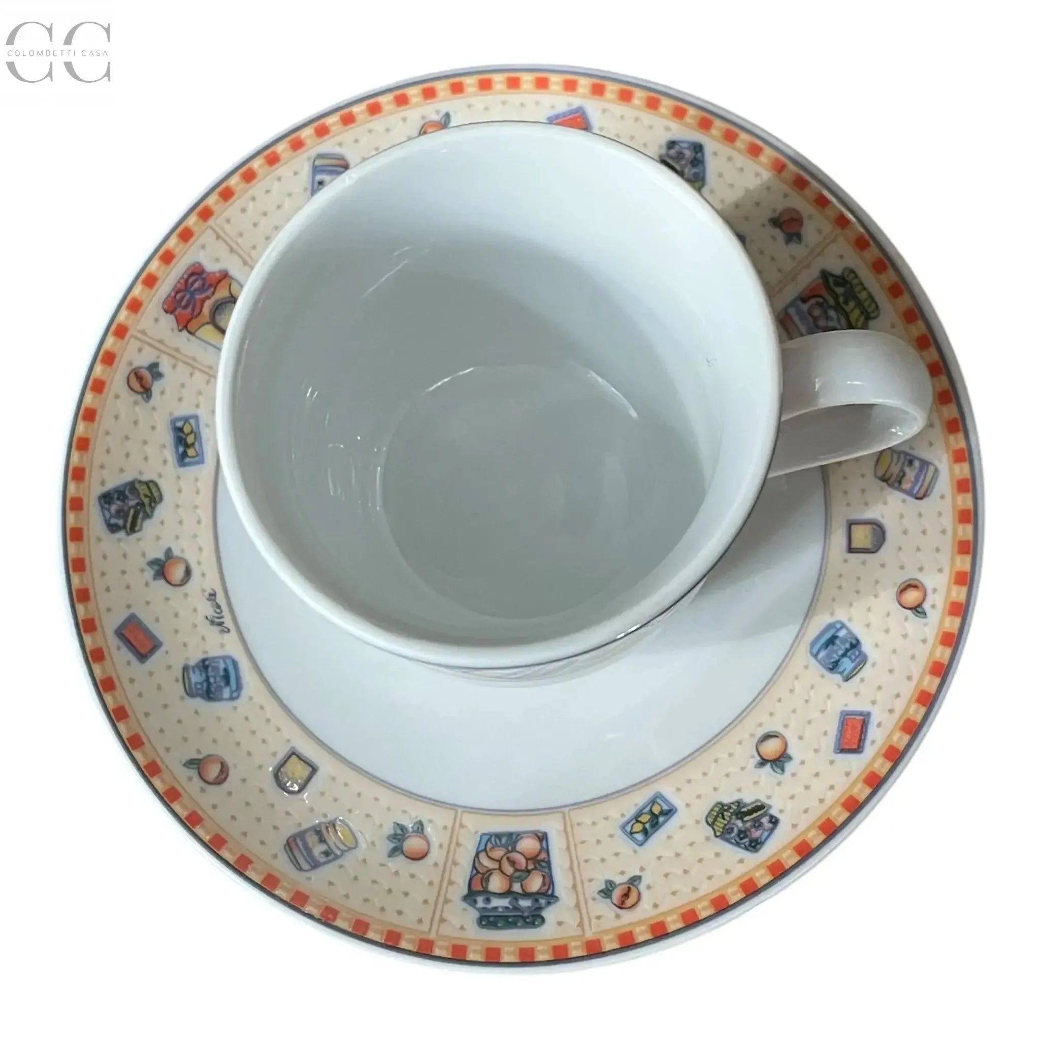 Set 6 tazze caffè decoro marmellate porcellana Weissestal