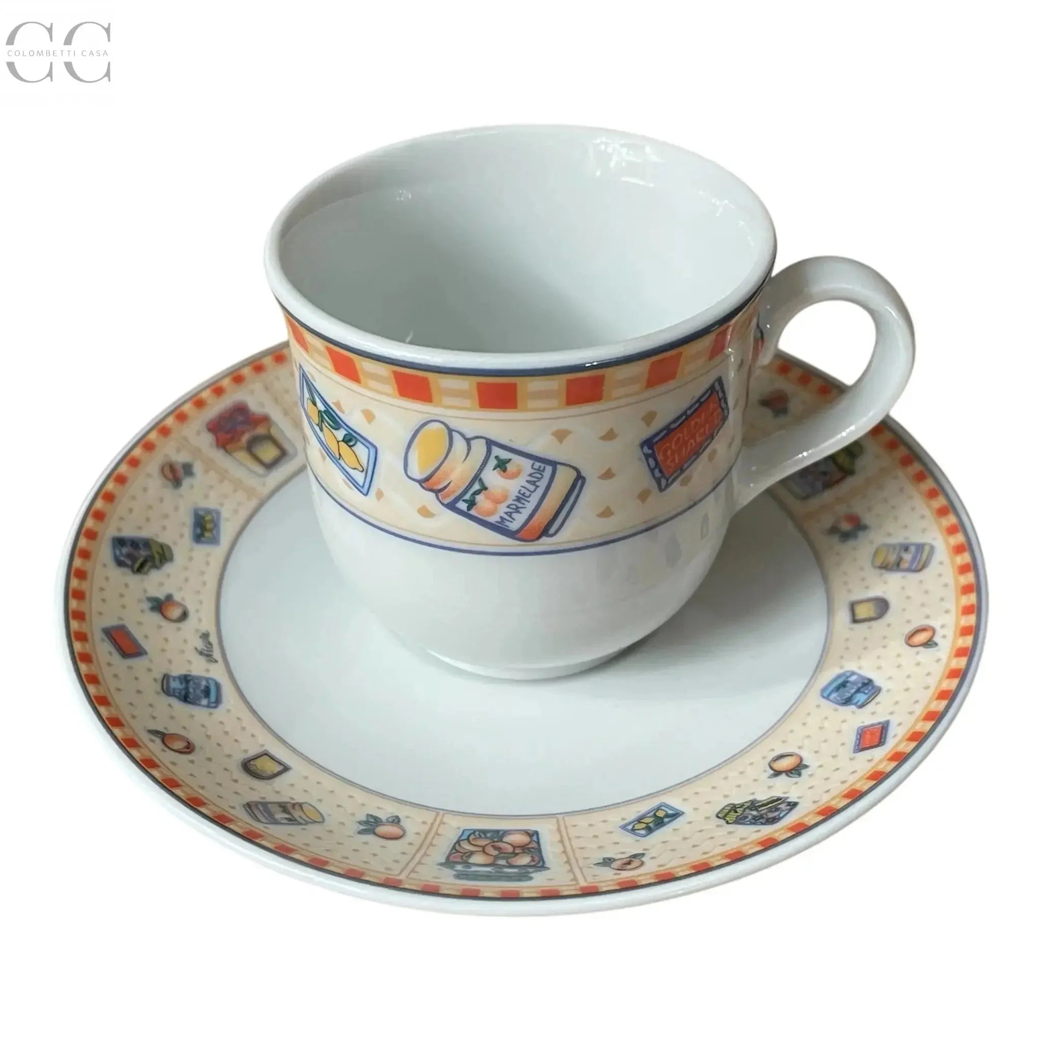Set 6 tazze caffè decoro marmellate porcellana Weissestal