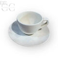 Set 6 tazzine da caffè con piattini quadretti grigi ceramica Rose&Tulipani