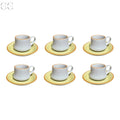 Tazze caffè con piatto giallo porcellana Mancioli